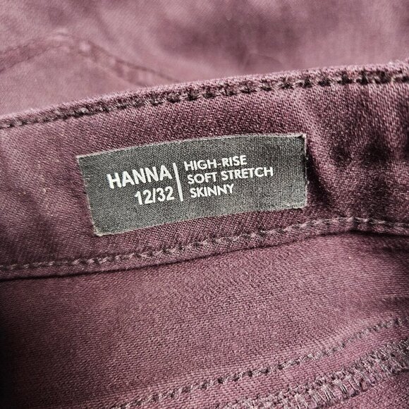Buffalo David Bitton Hanna High Rise Soft Stretch Skinny Pants Dark Raisin 12/32 - Picture 4 of 10